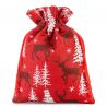 Jute zakjes 18 x 24 cm - rood / rendier Kerst tassen