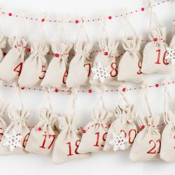 Zakje à la linnen met print 35 x 50 cm - voor aardappelen Kerst tassen