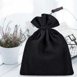 Katoenen zakjes 18 x 24 cm - zwart Zwarte zakken