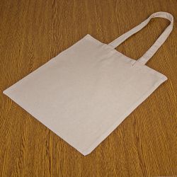 Een katoenen tas 38 x 42 cm met lange hengsels - natuurlijke kleur Grote zakken
