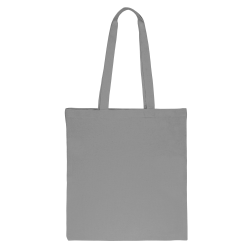 Een katoenen tas 38 x 42 cm met lange hengsels - grijs Zilveren / grijze zakjes