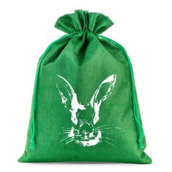 Jute tas 26 x 35 cm met print - konijn Pasen tassen