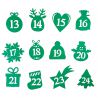 Zelfklevende nummers 1-24 - groen MIX Kerstmis
