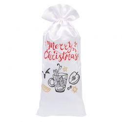 Een satijnen zakje 16 x 37 cm met opdruk - glühwein Kerst tassen