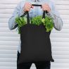Een katoenen tas 38 x 42 cm met lange hengsels - zwart Boodschappentassen met hengsels