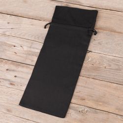 Katoenen zakjes 16 x 37 cm - zwart Verpakkingen voor handwerk