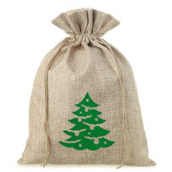 Jute zak 30 x 40 cm - Kerstmis Donkere natuurlijke zakken
