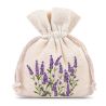 Katoenen zakjes 8 x 10 cm - natuurlijk met druk lavendel Lavendel