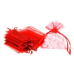 Organza zakjes 8 x 10 cm - rood Valentijn