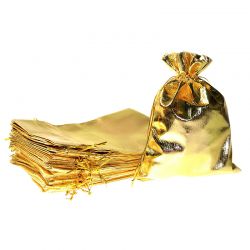 Metaalachtige zakjes 13 x 18 cm - goud metallic Gelegenheden zakjes