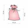 Zakjes à la linnen met print 10 x 13 cm - natuurlijke kleur / rozen Valentijn