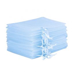 Organza zakjes 8 x 10 cm - hemelsblauw Gelegenheden zakjes