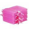 Organza zakjes 6 x 8 cm - roze Pasen tassen