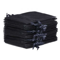 Organza zakjes 6 x 8 cm - zwart Halloween
