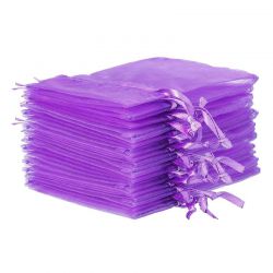 Organza zakjes 10 x 13 cm - donkerpaars Lavendel en potpourri