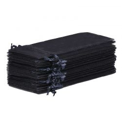 Organza zakjes 16 x 37 cm - zwart Halloween