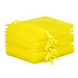 Organza zakjes 18 x 24 cm - geel Pasen tassen