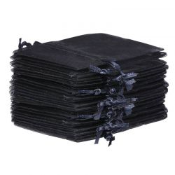 Organza zakjes 22 x 30 cm - zwart Grote Zakken 22x30 cm