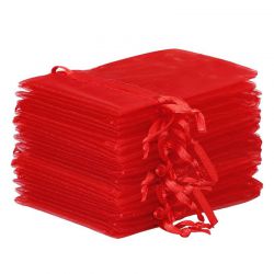 Organza zakjes 13 x 18 cm - rood Kerst tassen