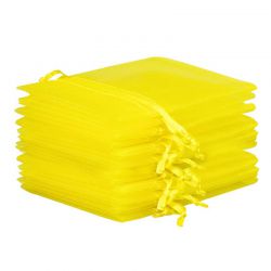 Organza zakjes 12 x 15 cm - geel Pasen tassen