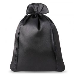 Satijnen zakjes 26 x 35 cm - zwart Satijnen tassen