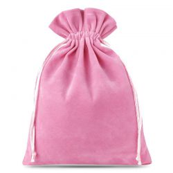 Fluwelen zakjes 18 x 24 cm - lichtroze Roze zakjes