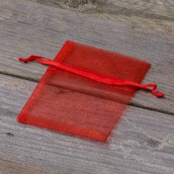 Organza zakjes 8 x 10 cm - rood Kerst tassen