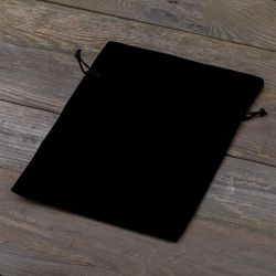 Fluwelen zakjes 18 x 24 cm - zwart Zwarte zakken
