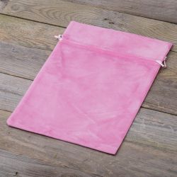 Fluwelen zakjes 26 x 35 cm - lichtroze Roze zakjes