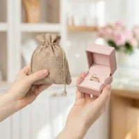 Jute zakjes voor sieraden, verpakkingssets.