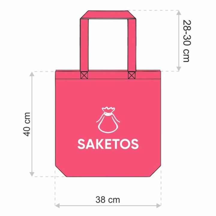 Een katoenen tas 38 x 42 cm met lange hengsels - rood Hotel accessoires