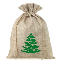 Jute zakjes 26 x 35 cm - Kerstmis - Kerstboom Kerst tassen