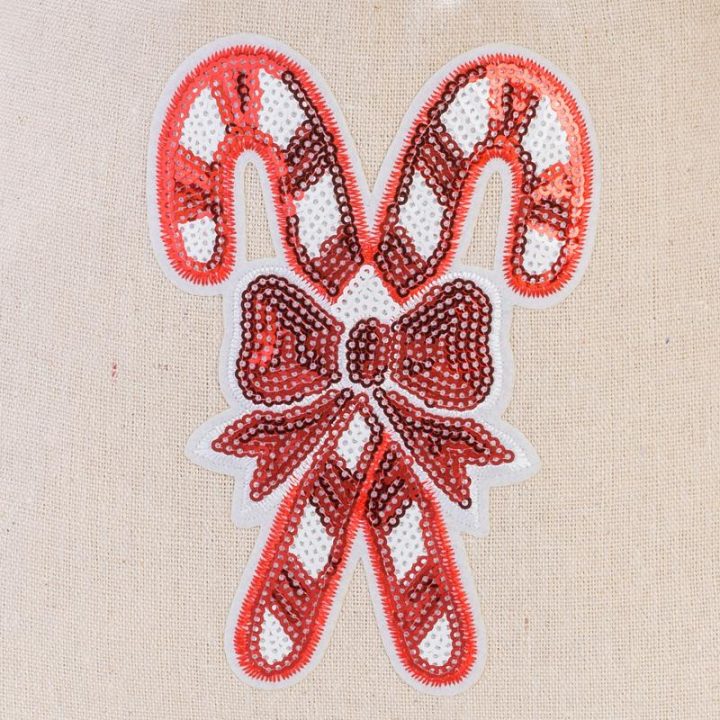 Zak à la linnen met print 30 x 40 cm - natuurlijke kleur / Kerstmis, Lolly Linnen zakjes