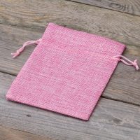 Jute zakjes 13 x 18 cm - lichtroze Voor kinderen