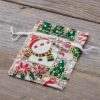 Organza zakjes 8 x 10 cm - Kerstmis / 5 Bedrukte organzazakjes
