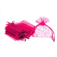 Organza zakjes 10 x 13 cm - fuchsia Heilige communie