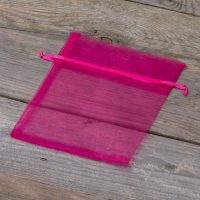 Organza zakjes 12 x 15 cm - fuchsia Pasen