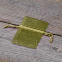 Organza zakjes 5 x 7 cm - olijf groen Pasen tassen