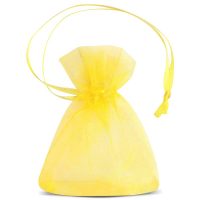 Organza zakjes 7 x 9 cm (SDB) - geel Gele zakjes