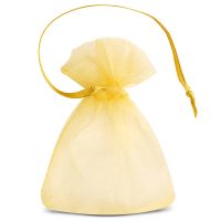 Organza zakjes 7 x 9 cm (SDB) - goud Gouden zakjes