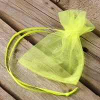 Organza zakjes 7 x 9 cm (SDB) - neon groen Groene zakjes