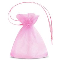 Organza zakjes 7 x 9 cm (SDB) - roze Roze zakjes