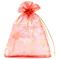 Organza zakjes 26 x 35 cm - Kerstmis Bedrukte organzazakjes