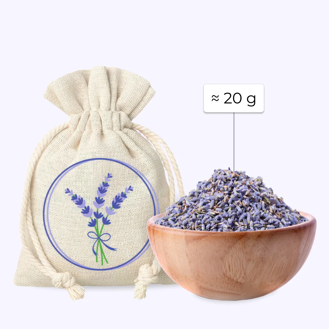 10 stuks. Zakjes à la linnen met print 10 x 13 cm - natuurlijke kleur / van lavendel 6 Zakje 10 x 13 cm