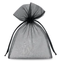 25 stuks Organza zakjes 10 x 13 cm - zwart 1