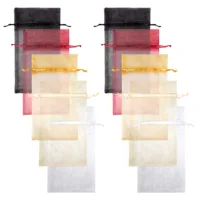 10 stuks Organza zakjes 16 x 37 cm - kleurenmix 20