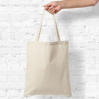 Een katoenen tas 38 x 42 cm met lange hengsels - natuurlijke kleur DIY – creatieve sets