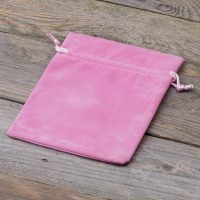 Fluwelen zakjes 12 x 15 cm - lichtroze Voor kinderen