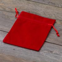 Fluwelen zakjes 12 x 15 cm - rood Middelgrote zakjes