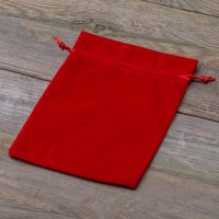 Fluwelen zakjes 15 x 20 cm - rood Kerst tassen